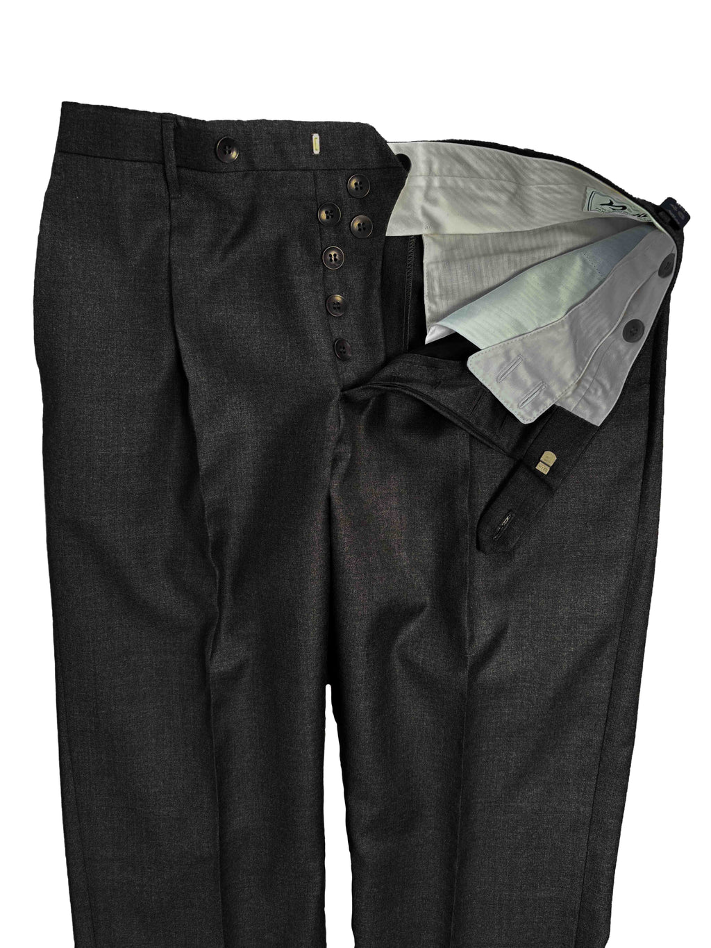 Pleated Dress Trouser - Charcoal Summer Worsted Wool