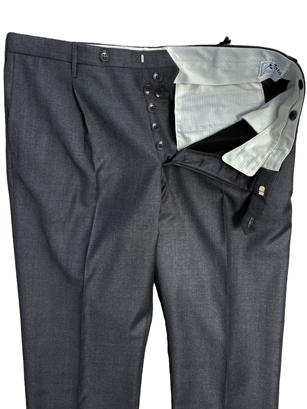 Pleated Dress Trouser - Mid-Gray Summer Worsted Wool