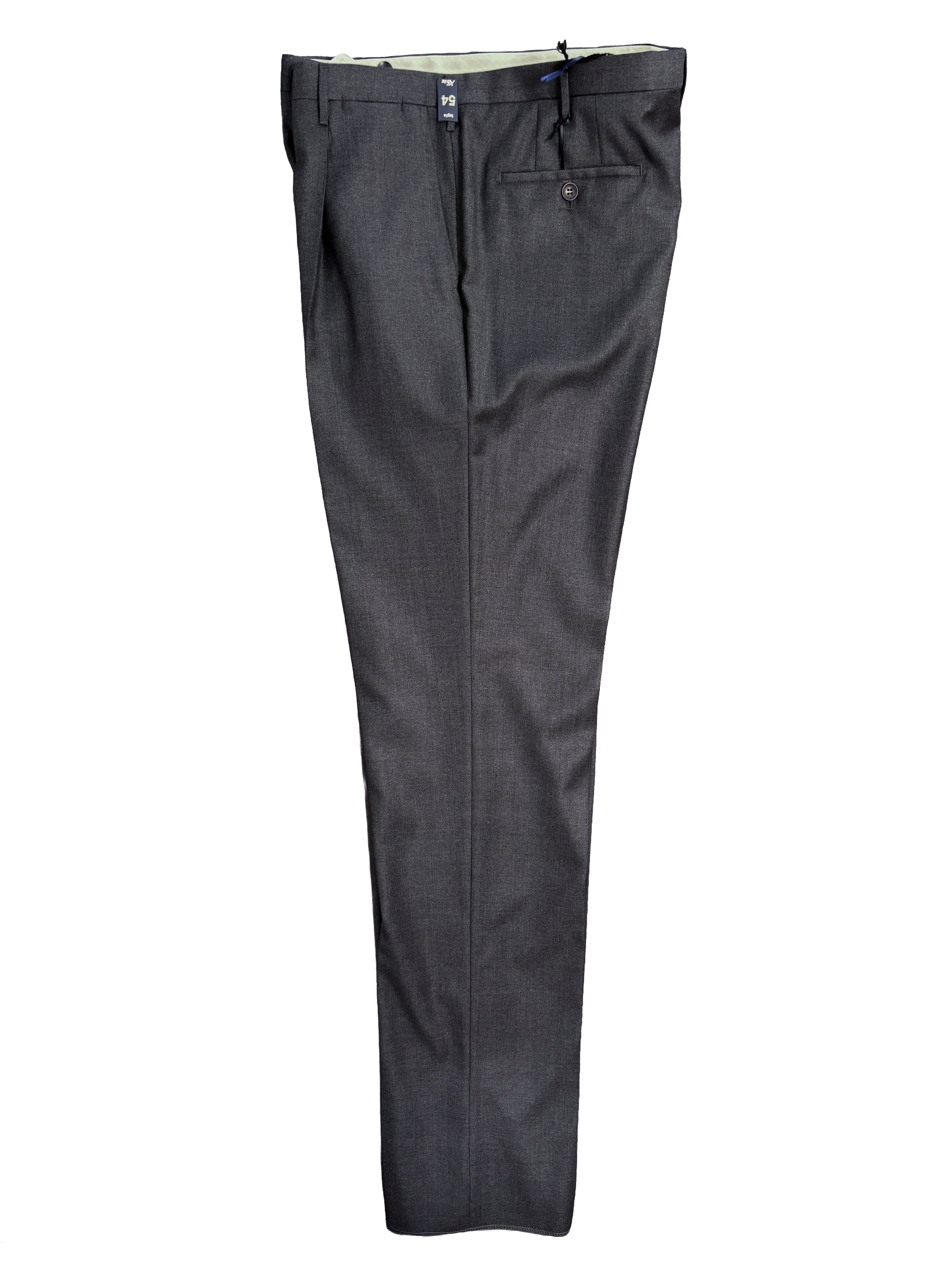 Pleated Dress Trouser - Mid-Gray Summer Worsted Wool
