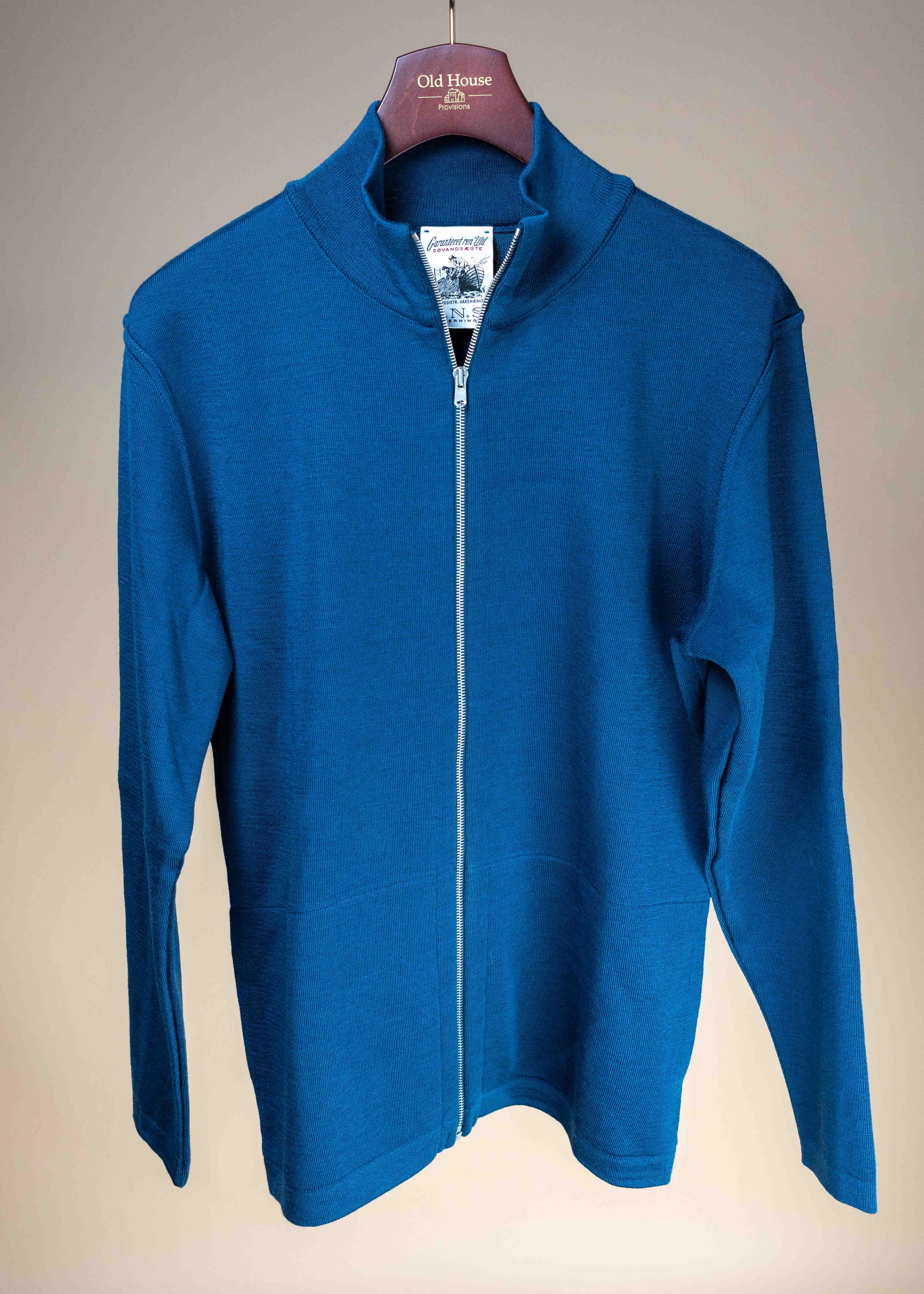 Naval Full Zip Sweater - Tidal Blue