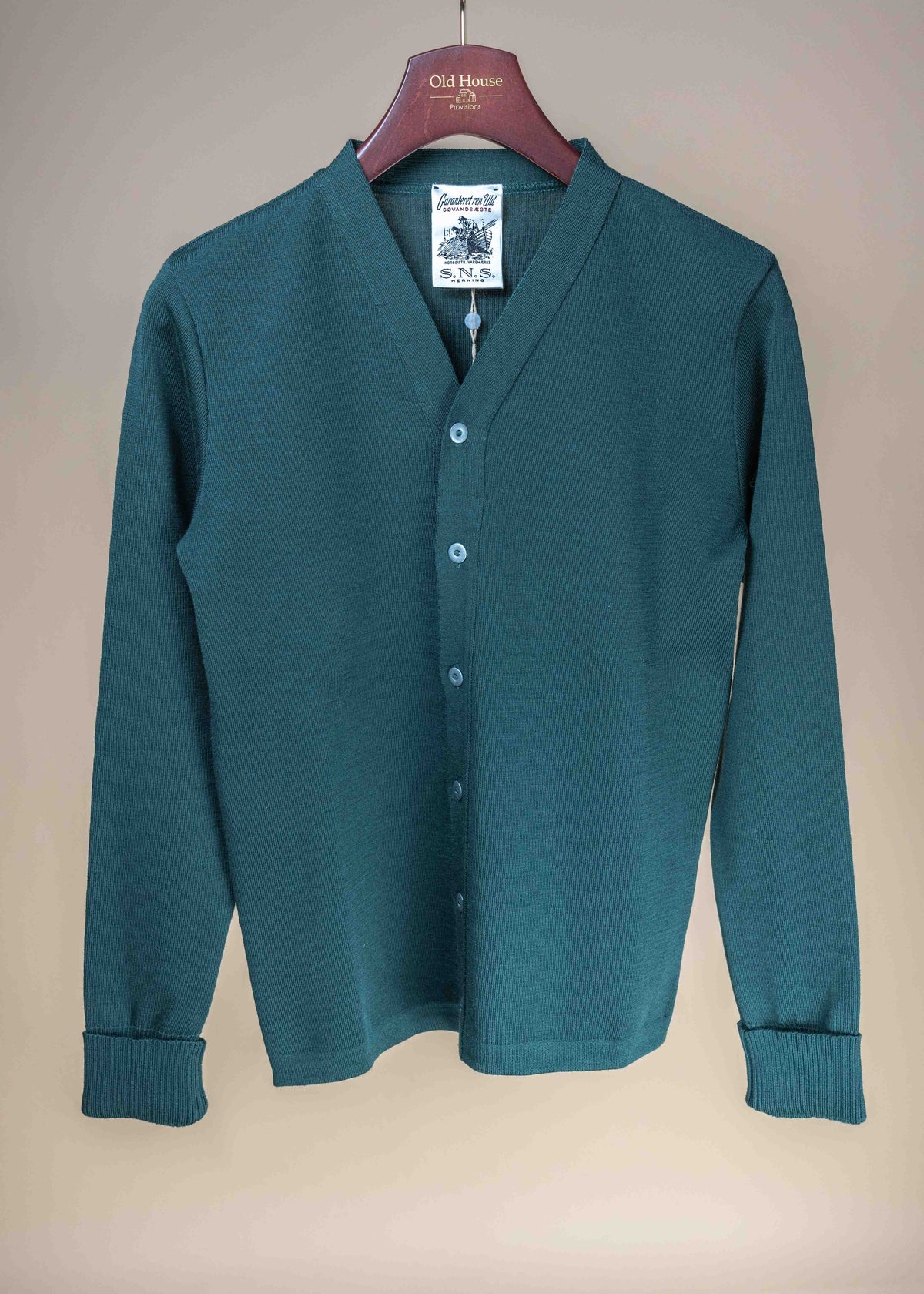 S.N.S. Herning Marine Cardigan - Thunder Green – Old House Provisions