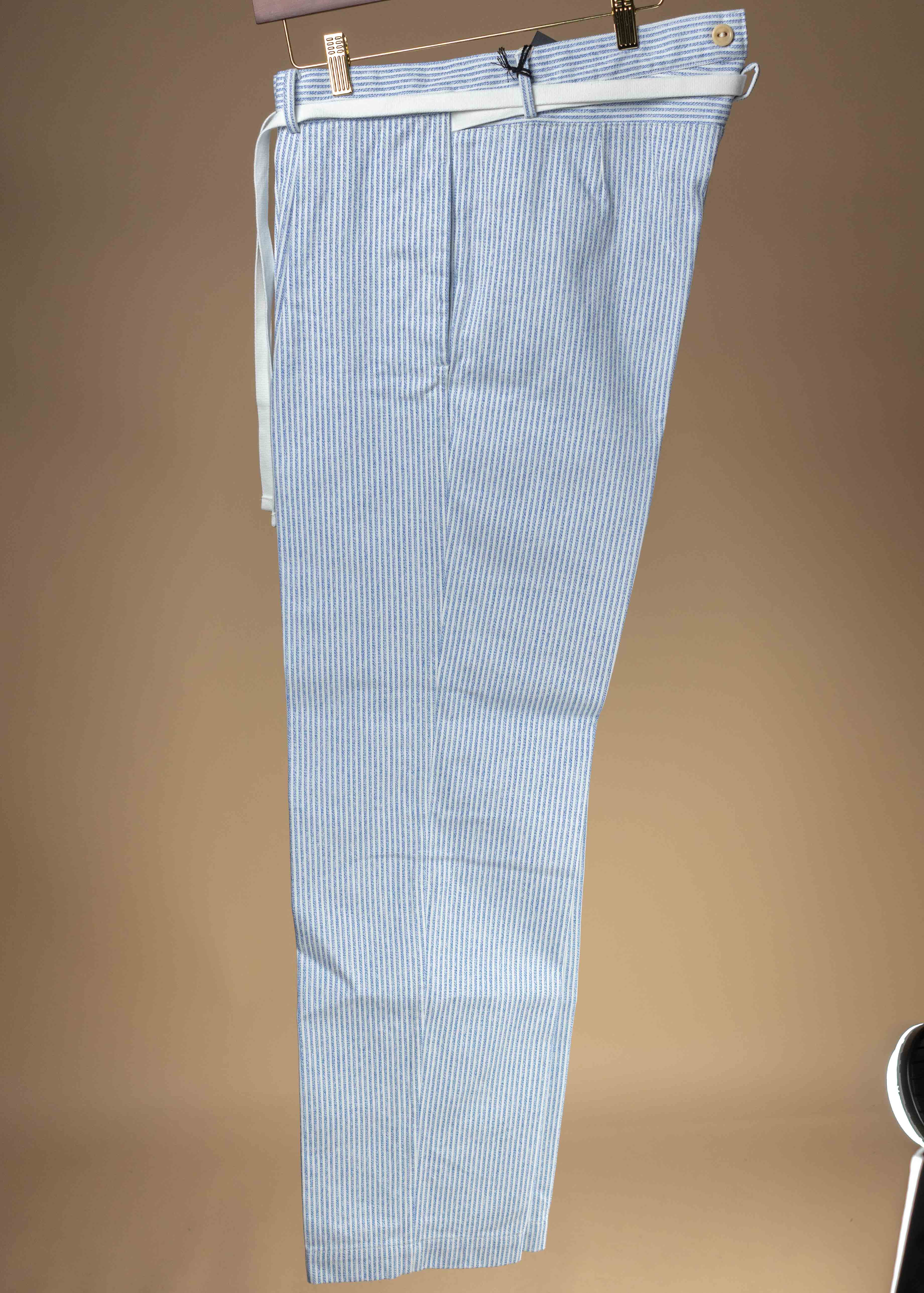 ALAIN Trousers - Blue Jaspé Striped Twill