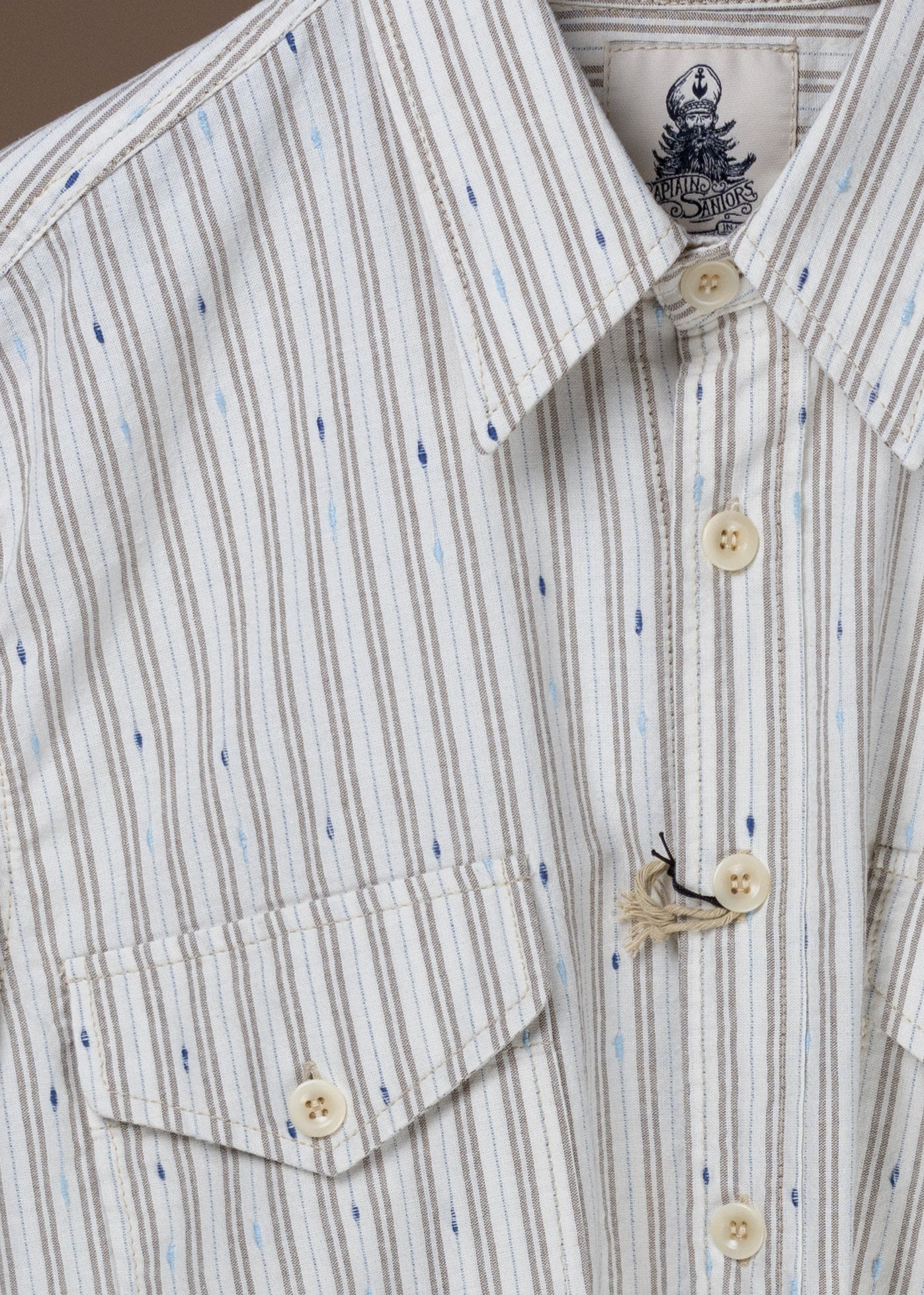 Button Up Shirt - Blue/Brown