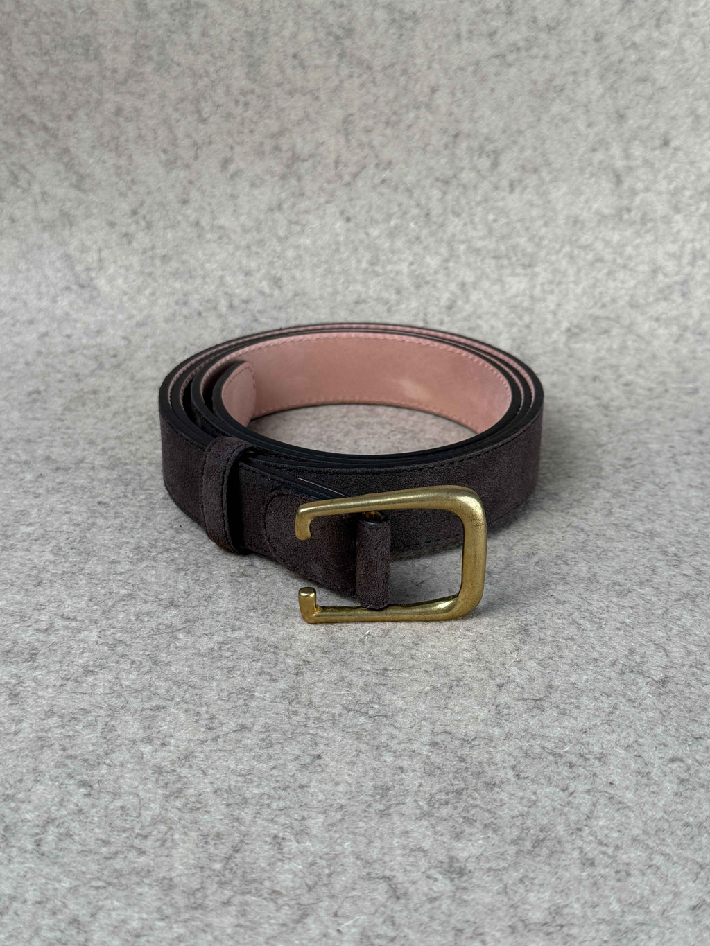 Brown suede Spur belt by Simonnot-Godard featuring a classic design with metal spur accents, ideal as stylish accessories.