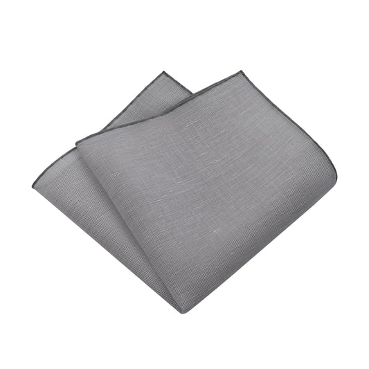 Black and Gray Cotton Linen Pocket Square