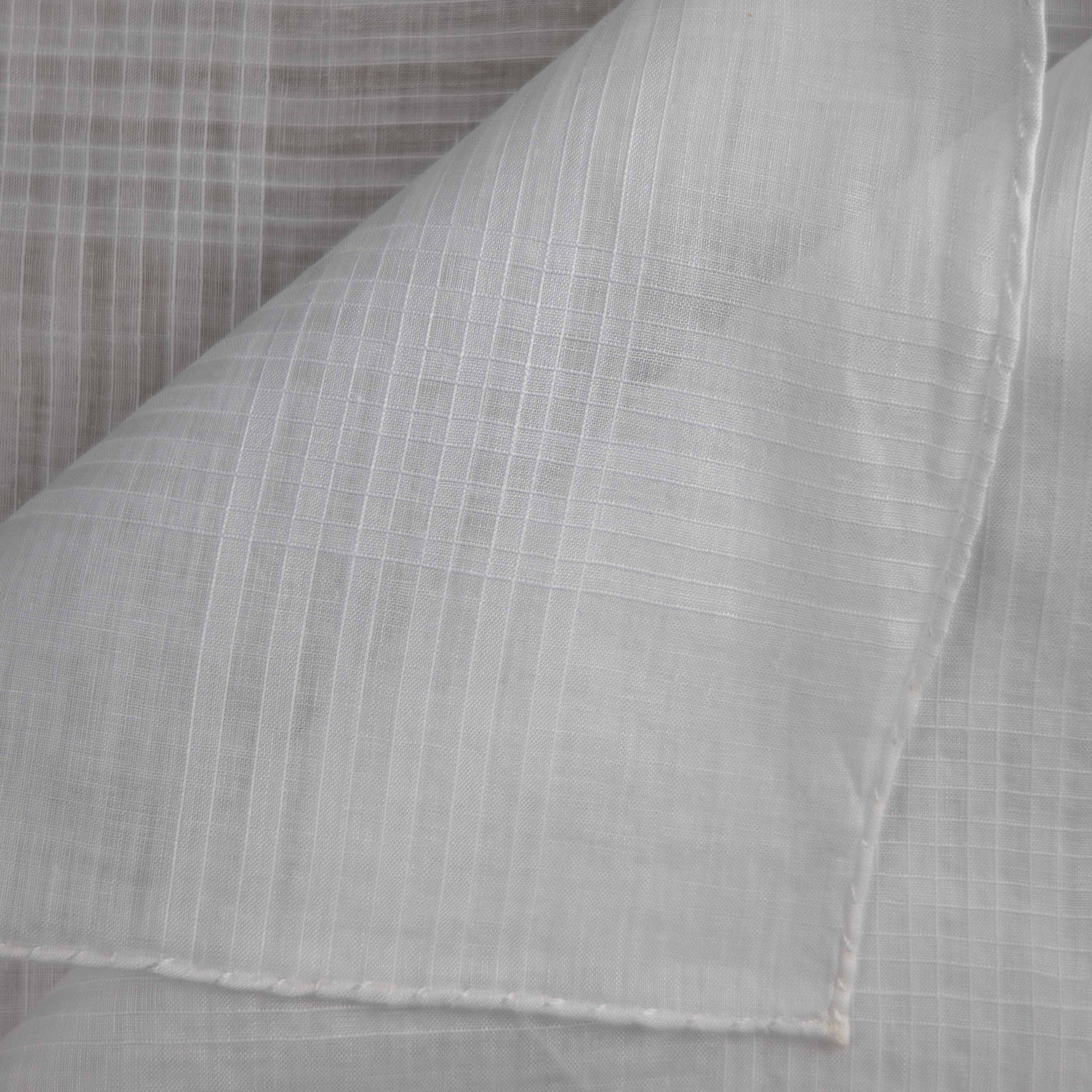 Amalfi Cotton Pocket Square - White/Gray