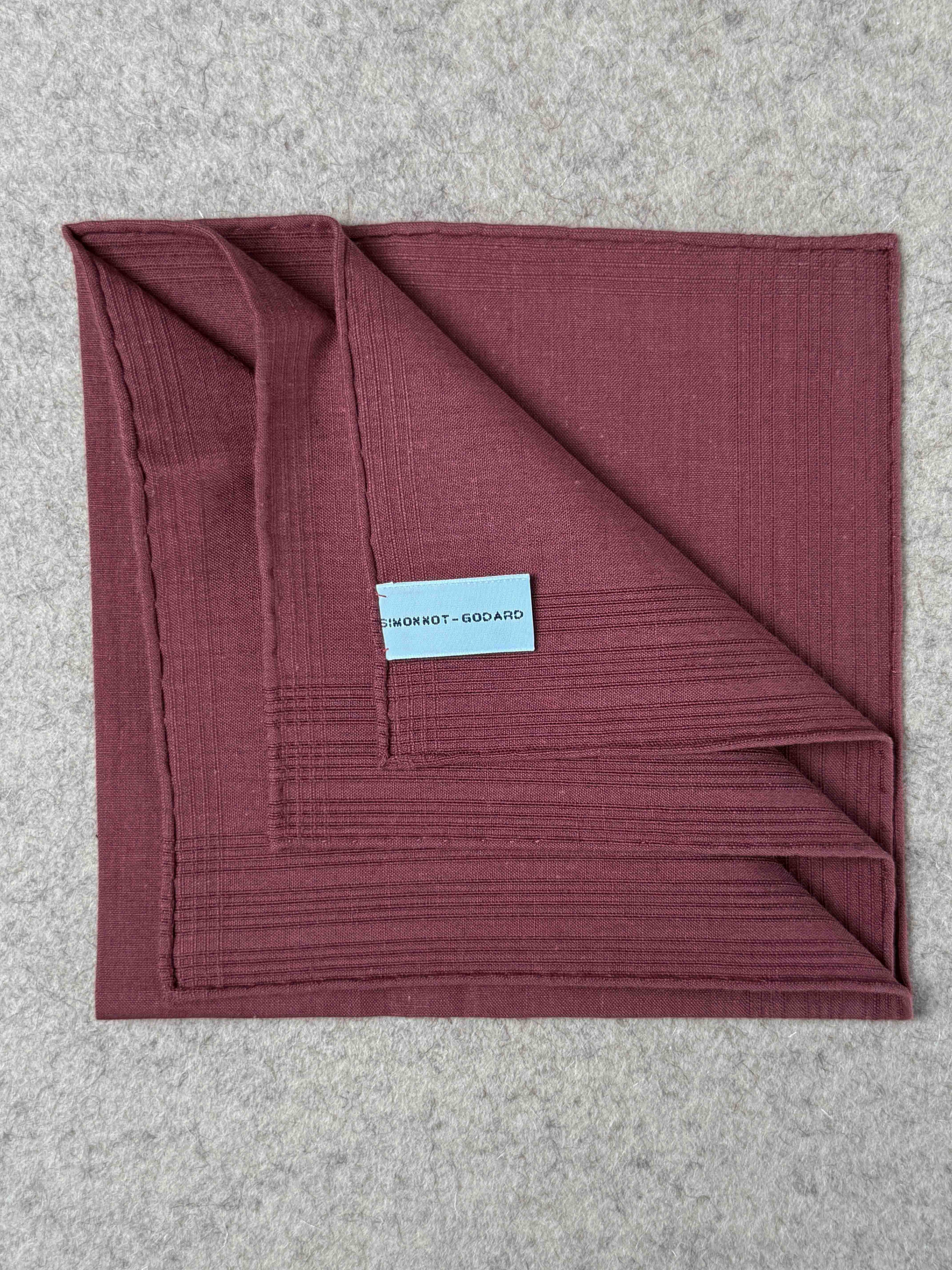 Rust cotton linen pocket square by Simonnot-Godard featuring a classic, elegant design for accessories and stylish detailing.