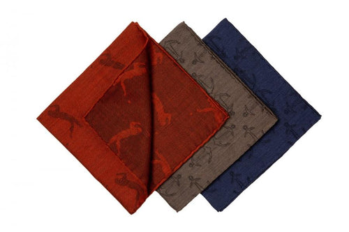 Navy Ancre Pocket Square by Simonnot-Godard, stylish accessories for men featuring nautical anchor design.