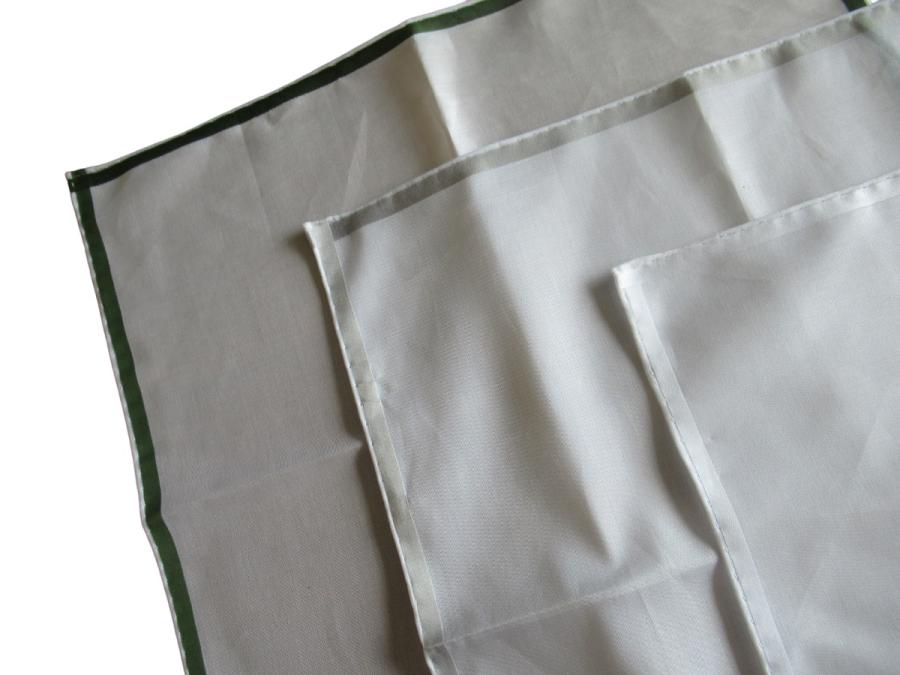 Amalfi Cotton Pocket Square - White/Gray