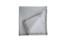 White and gray Amalfi cotton pocket square by Simonnot-Godard, featuring a classic folded design for men's accessories.