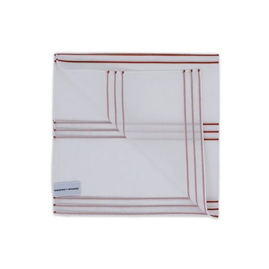 Siriusmini Pocket Square - White/Brown