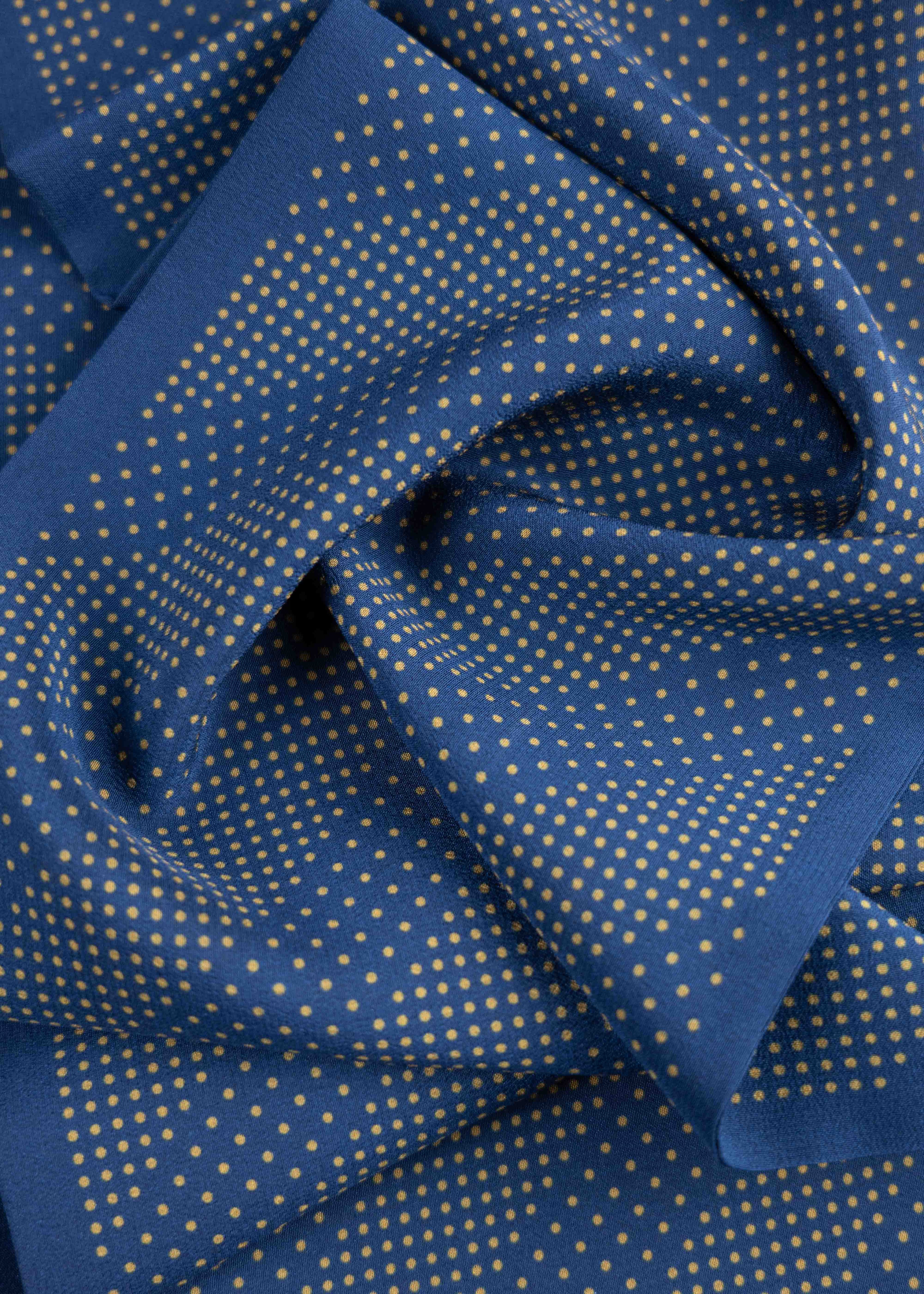Silk Scarf - Navy Dot