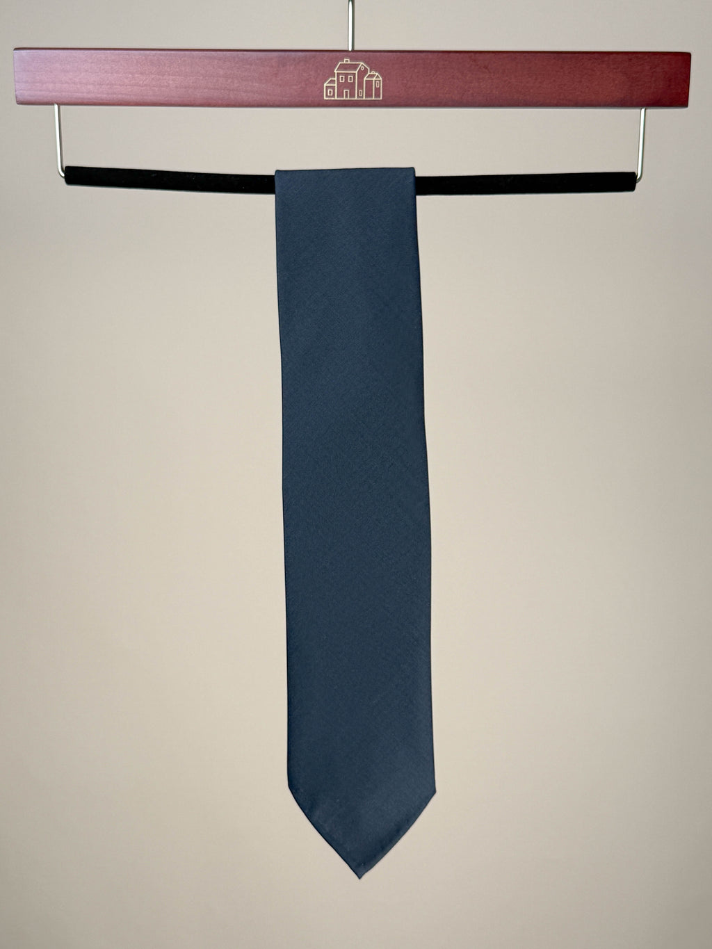 Wool Mohair Untipped Tie - Dark Navy