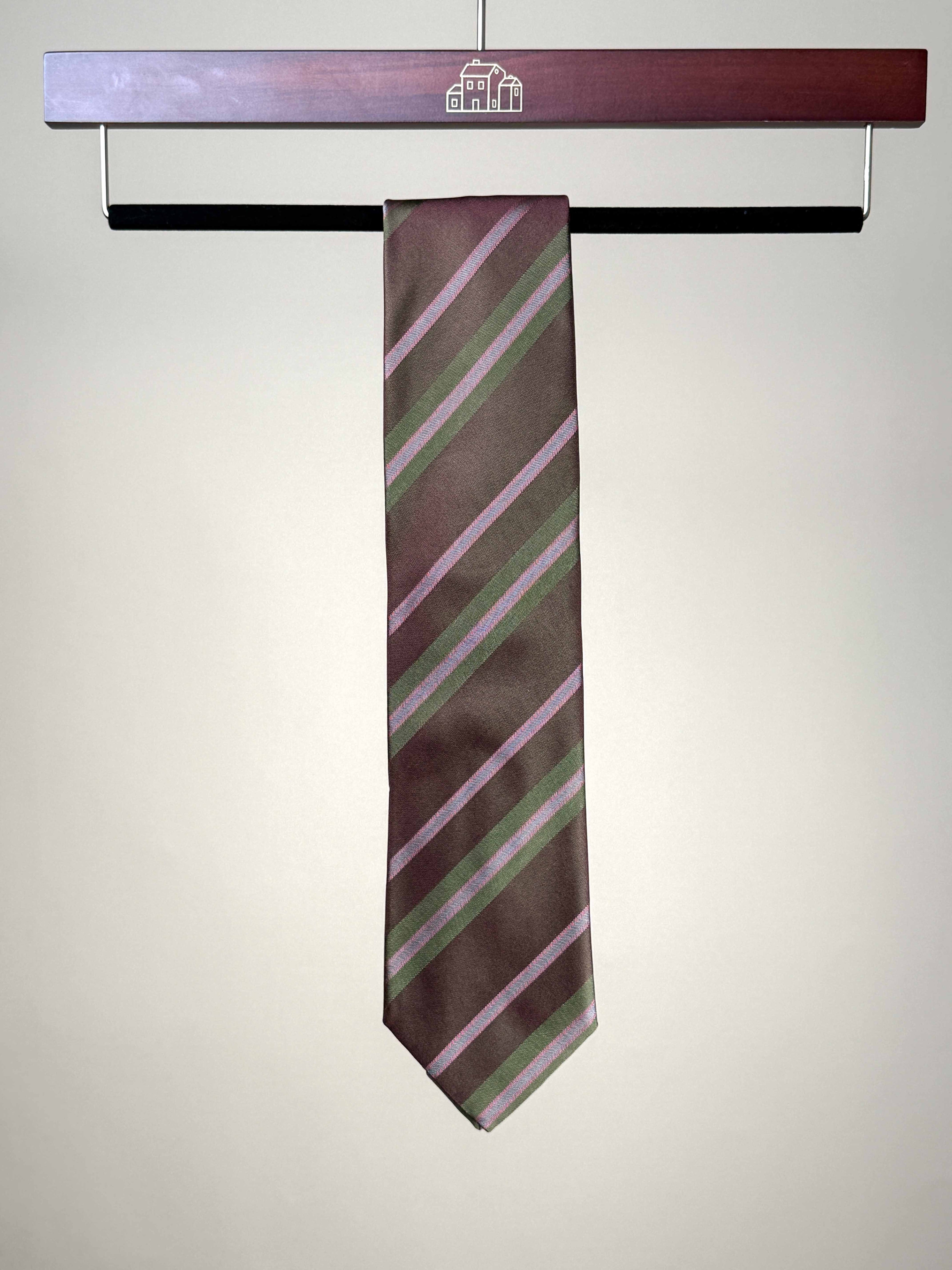Iridescent Silk Striped Tipped Tie