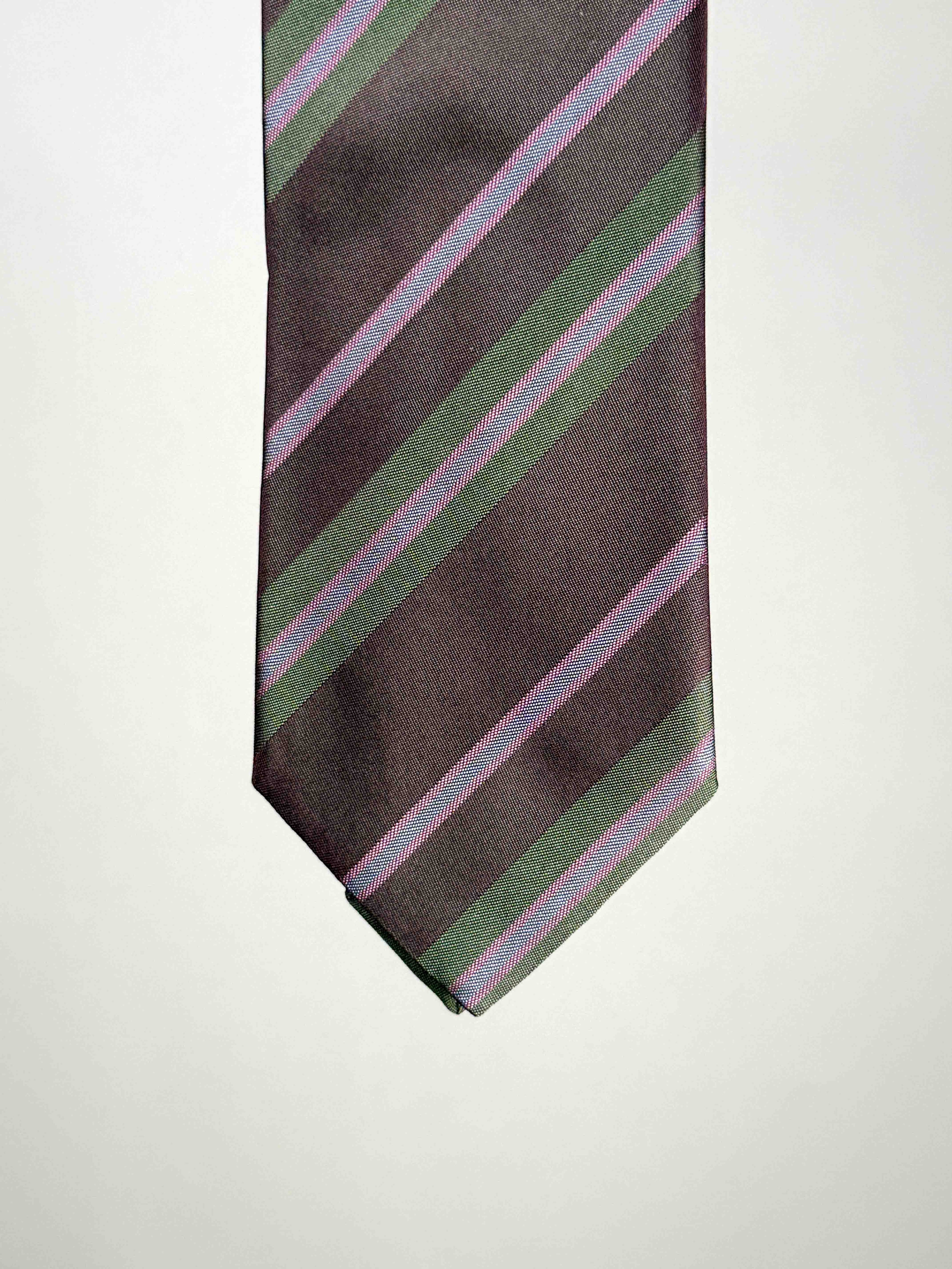 Iridescent Silk Striped Tipped Tie