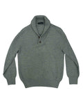 2-Button Royal Alpaca Shawl Collar Sweater - Sky Grey Heather