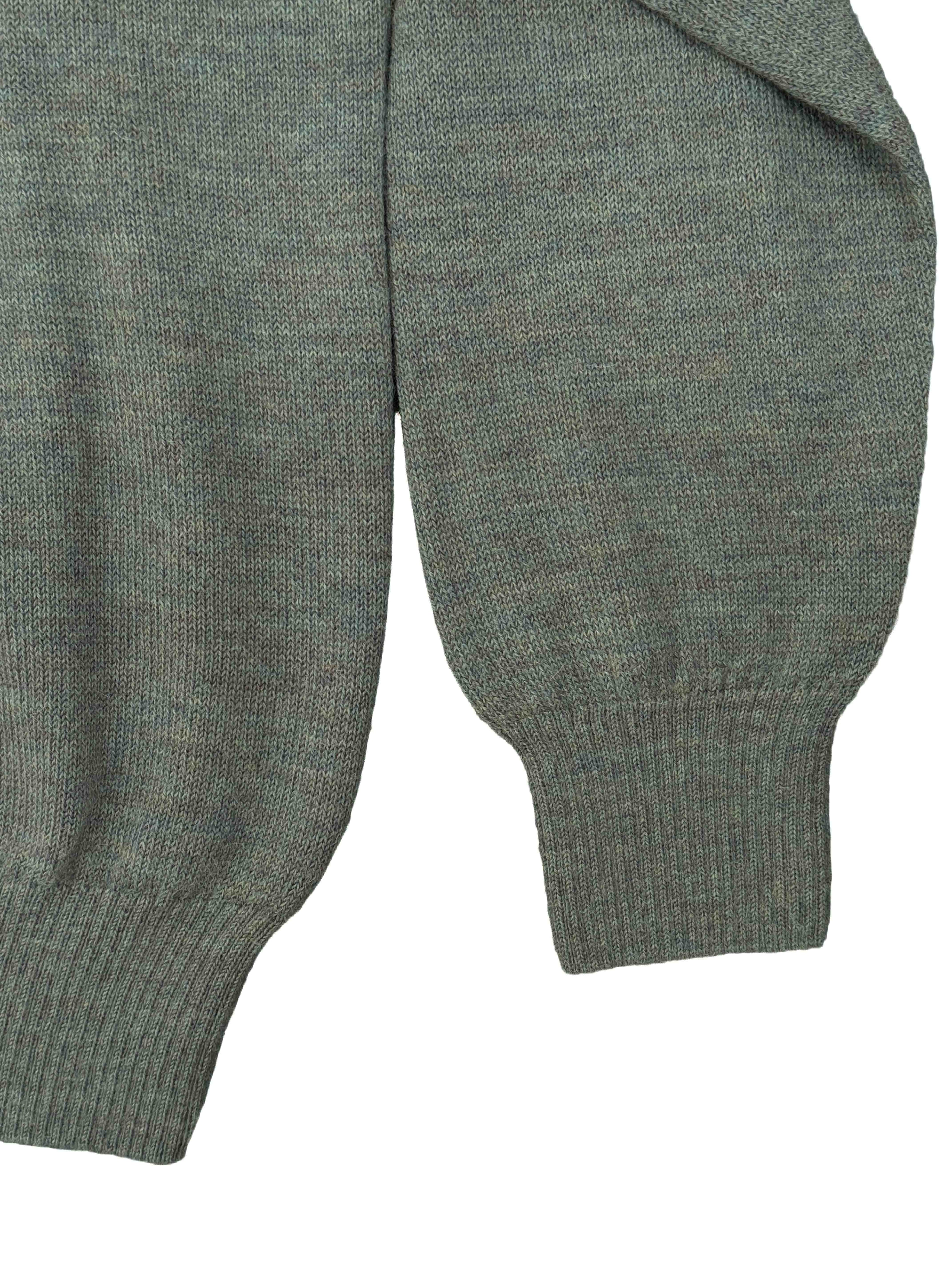 2-Button Royal Alpaca Shawl Collar Sweater - Sky Grey Heather