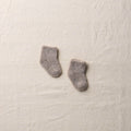 Gray organic cotton yak pile socks for newborns by Yahae, soft and cozy baby accessories with a comfortable fit.
